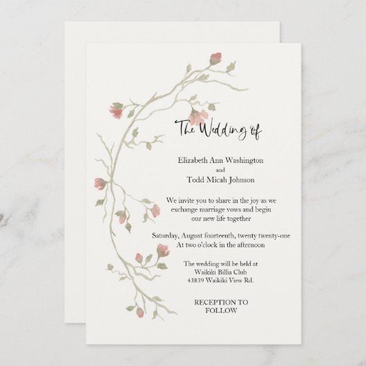 Uitnodiging tot weduwen en Waterverf van Blinzen (Voorkant / Achterkant)