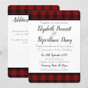 Uitnodiging tot weduwen met rood en zwart