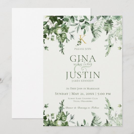 Uitnodiging tot weduwen op Ivy & Sage (Voorkant / Achterkant)