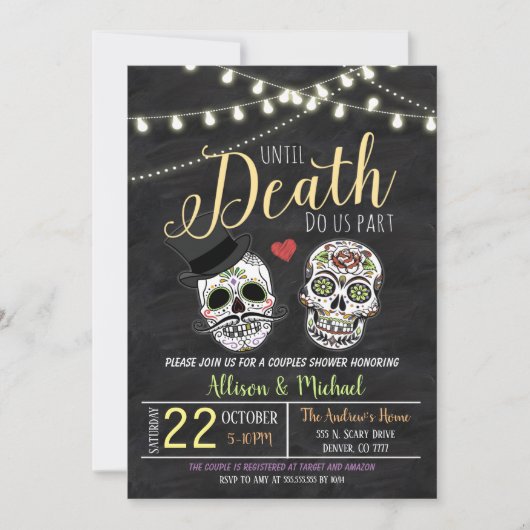 Uitnodiging tot weduwen op Vrijgezellenfeest (Voorkant)