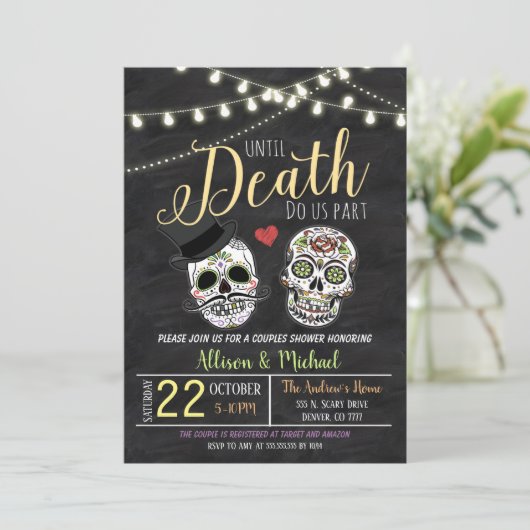 Uitnodiging tot weduwen op Vrijgezellenfeest (Staand voorkant)