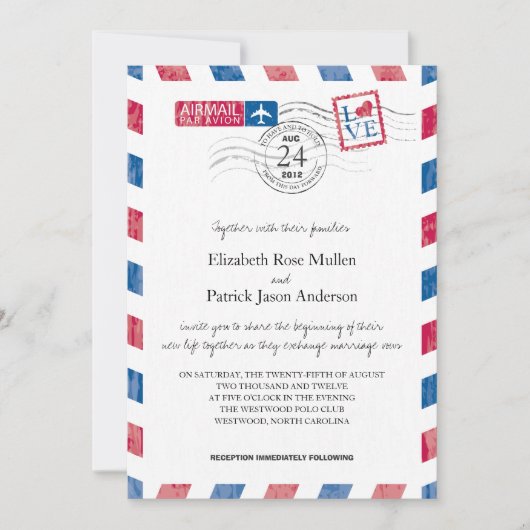 Uitnodiging tot weduwen van Airmail (Voorkant)