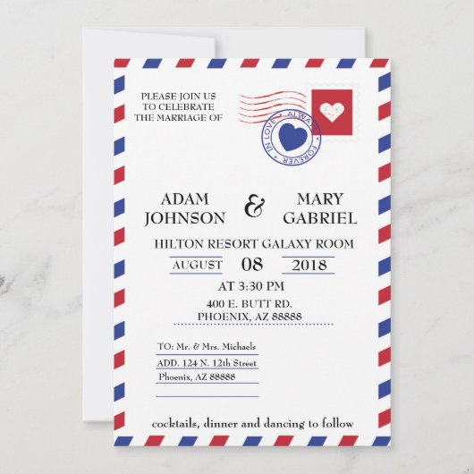 Uitnodiging tot weduwen van Airmail (Voorkant)