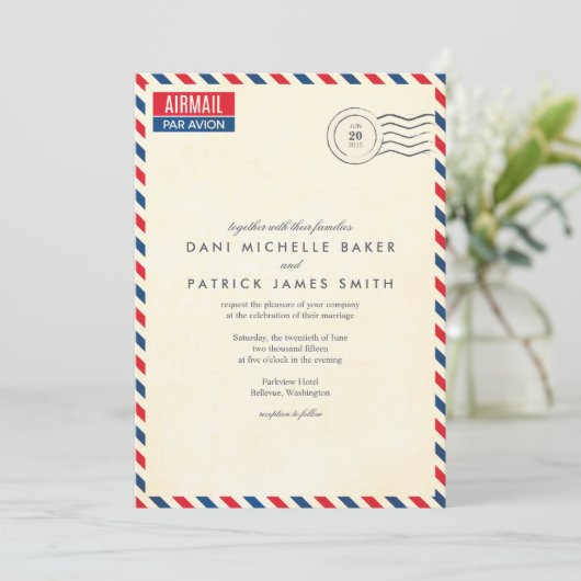 Uitnodiging tot weduwen van Airmail (Staand voorkant)