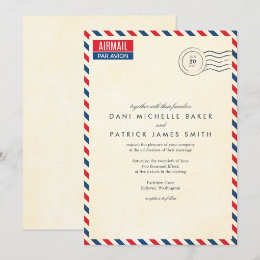 Uitnodiging tot weduwen van Airmail (Voorkant / Achterkant)