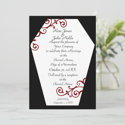 Uitnodiging tot weduwen van Keranda Ivory (Rode) (Staand voorkant)