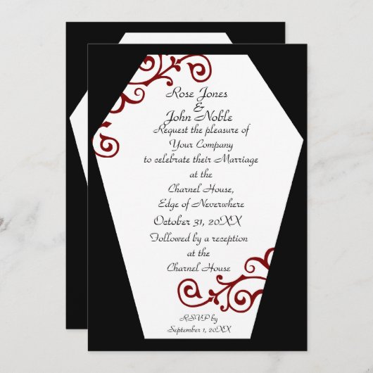 Uitnodiging tot weduwen van Keranda Ivory (Rode) (Voorkant / Achterkant)