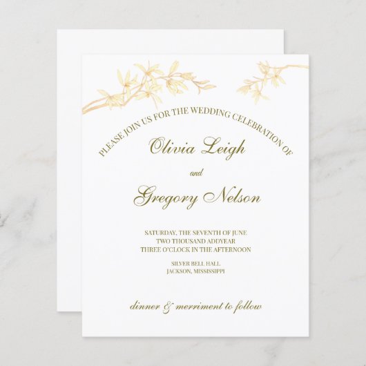 Uitnodiging tot weduwen zonder tijdloze bloeding (Voorkant / Achterkant)