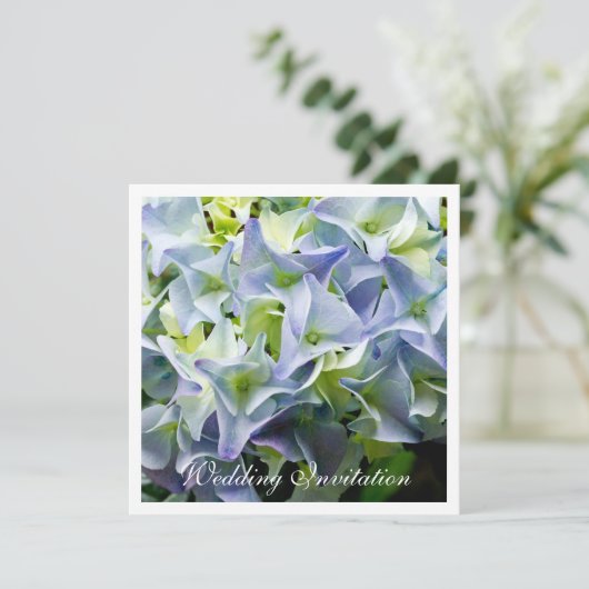 Uitnodiging tot weduwschap Hydrangea (Staand voorkant)