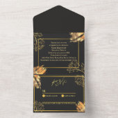 Uitnodiging tot weduwschap in Black and Gold Color (Binnen)
