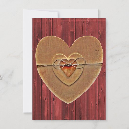 Uitnodiging tot weduwschap in Rustic Country Heart (Achterkant)