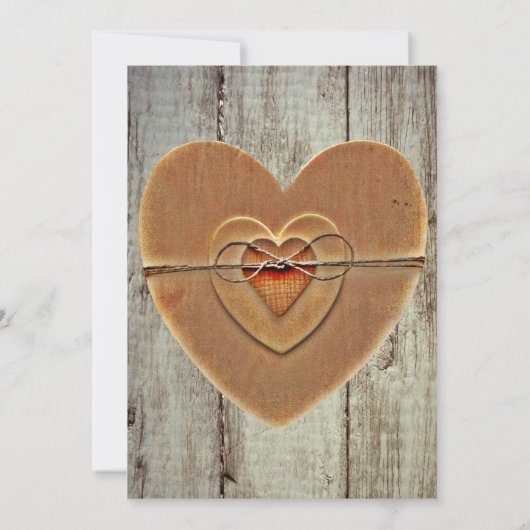 Uitnodiging tot weduwschap in Rustic Country Heart (Achterkant)