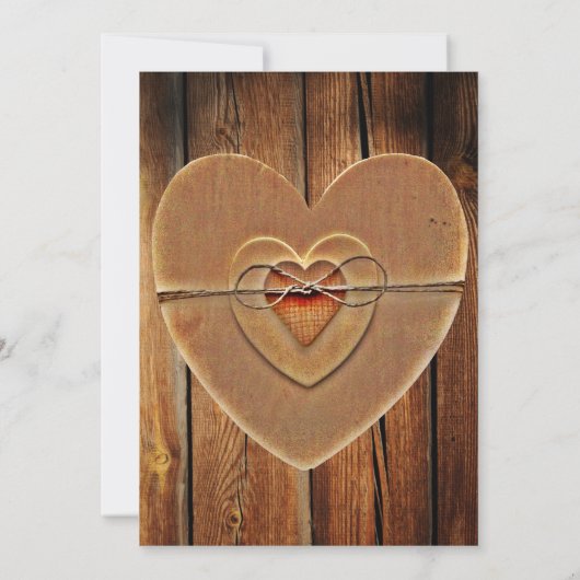 Uitnodiging tot weduwschap in Rustic Country Heart (Achterkant)