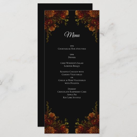 Uitnodiging tot weduwschap in Rustisch Sinaasappel (Voorkant / Achterkant)