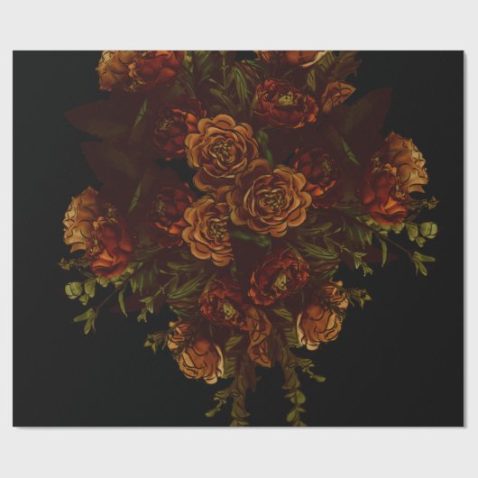 Uitnodiging tot weduwschap in Rustisch Sinaasappel Cadeaupapier (Vlak)