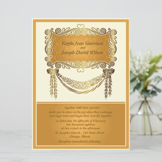 Uitnodiging tot weduwschap met 6,5 x 8,75 inch (Staand voorkant)