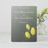 Uitnodiging tot weduwschap met Bright Gele Tulp Fl (Staand voorkant)