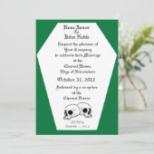 Uitnodiging tot weduwschap met Coffin (Green) (Staand voorkant)