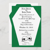 Uitnodiging tot weduwschap met Coffin (Green) (Voorkant / Achterkant)