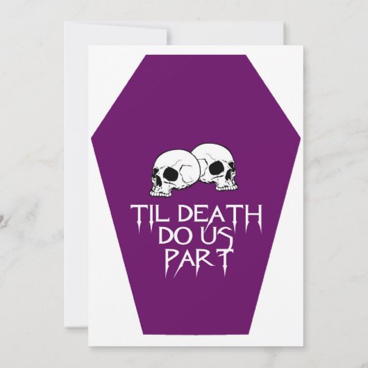 Uitnodiging tot weduwschap met Coffin (Paars) (Achterkant)