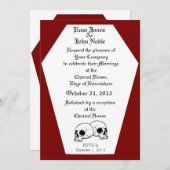 Uitnodiging tot weduwschap met Coffin (Red) (Voorkant / Achterkant)