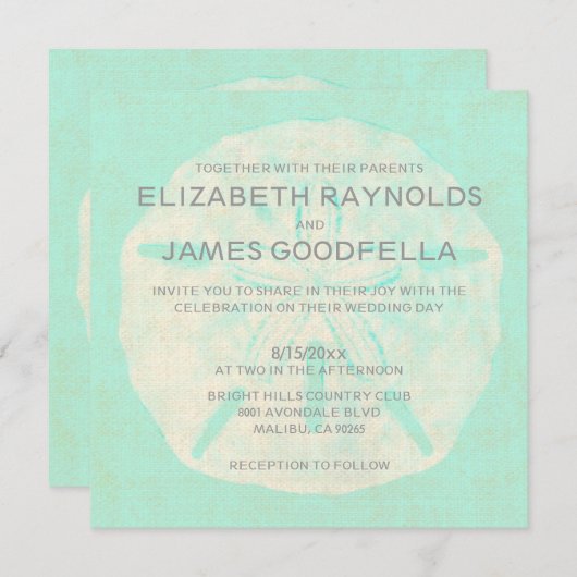 uitnodiging tot weduwschap met een dollar en een (Voorkant / Achterkant)