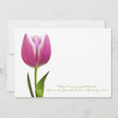 Uitnodiging tot weduwschap met een elegante roze t (Achterkant)