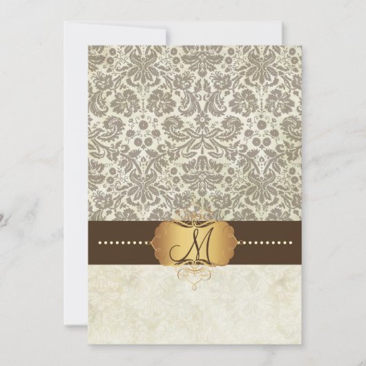  uitnodiging tot weduwschap met een ozonmonogram (Voorkant)