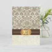 uitnodiging tot weduwschap met een ozonmonogram (Staand voorkant)