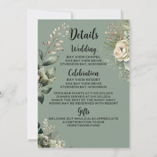 Uitnodiging tot weduwschap met een taupe (Achterkant)