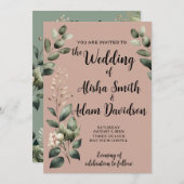 Uitnodiging tot weduwschap met een taupe (Voorkant / Achterkant)