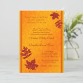 Uitnodiging tot weduwschap met Elegant Fall Leaves (Staand voorkant)