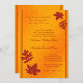 Uitnodiging tot weduwschap met Elegant Fall Leaves (Voorkant / Achterkant)