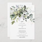 Uitnodiging tot weduwschap met Eucalyptus (Voorkant / Achterkant)