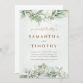 Uitnodiging tot weduwschap met Eucalyptus (Voorkant / Achterkant)