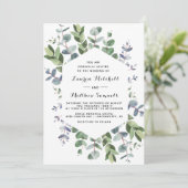 Uitnodiging tot weduwschap met Eucalyptus (Staand voorkant)