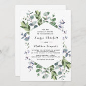 Uitnodiging tot weduwschap met Eucalyptus (Voorkant / Achterkant)