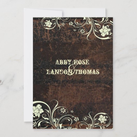 Uitnodiging tot weduwschap met geboffeld leder (Achterkant)