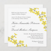 Uitnodiging tot weduwschap met gele en grijze bloe (Voorkant / Achterkant)