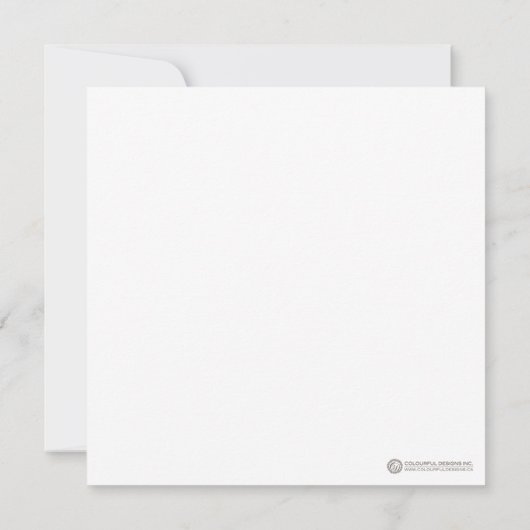 Uitnodiging tot weduwschap met gele en grijze bloe (Achterkant)