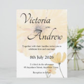 Uitnodiging tot weduwschap met Gele Vloer (Staand voorkant)