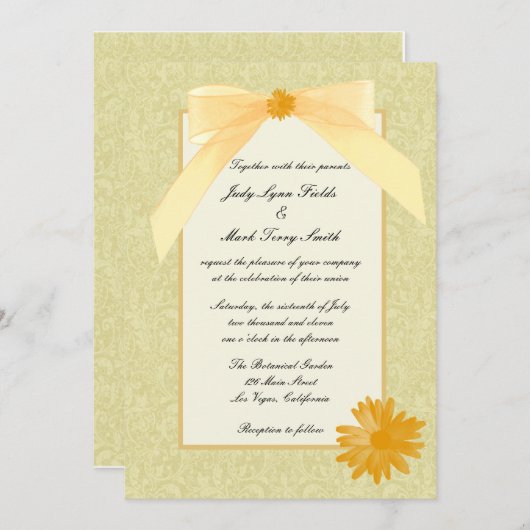 Uitnodiging tot weduwschap met Gele Vloer (Voorkant / Achterkant)