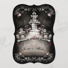 Uitnodiging tot weduwschap met halloween Cemetery 