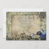 Uitnodiging tot weduwschap met het kussen Peacock (Voorkant)