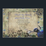 Uitnodiging tot weduwschap met het kussen Peacock<br><div class="desc">Peacock en Peahen Kissing Vintage Wedding Invitation.</div>