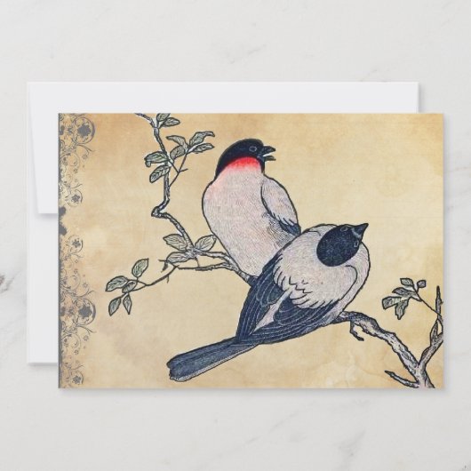  uitnodiging tot weduwschap met Japanse lovevogels (Achterkant)