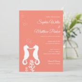 Uitnodiging tot weduwschap met koraalrif (Staand voorkant)