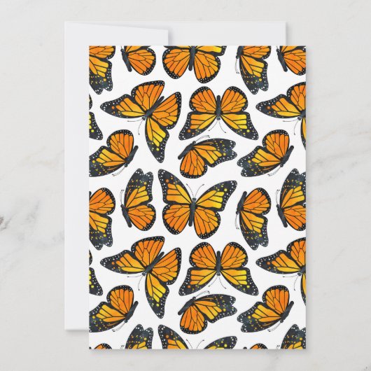 Uitnodiging tot weduwschap met Monarch Butterfly (Achterkant)