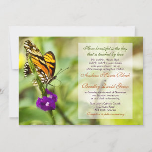 Uitnodiging tot weduwschap met Monarch Butterfly