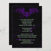 Uitnodiging tot weduwschap met Paarse Gothic in ra (Voorkant / Achterkant)